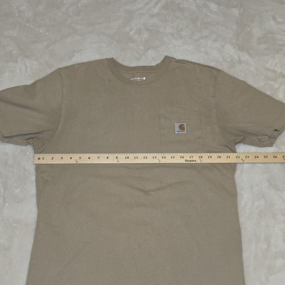 Carhartt Loose Fit Workwear T-Shirt Men’s Size M Brown Pocket Heavyweight Cotton - Picture 5 of 7